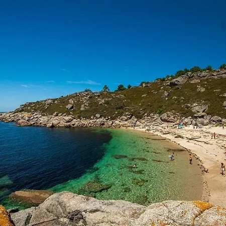 Playa, Jardin Y Piscina En Cabo Udra Villa Comarca de Comarca de Pontevedra Buitenkant foto
